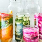 Quick Pickled Vegetables - An easy way to extend summer's bounty! Make these refrigerator pickles with beets, cucumber, turnips, radishes, carrots, kohlrabi, onions, cauliflower, peppers, or green beans! | www.feastingathome.com #pickledveggies #pickledvegetables #refigeratorpickles #quickpickles