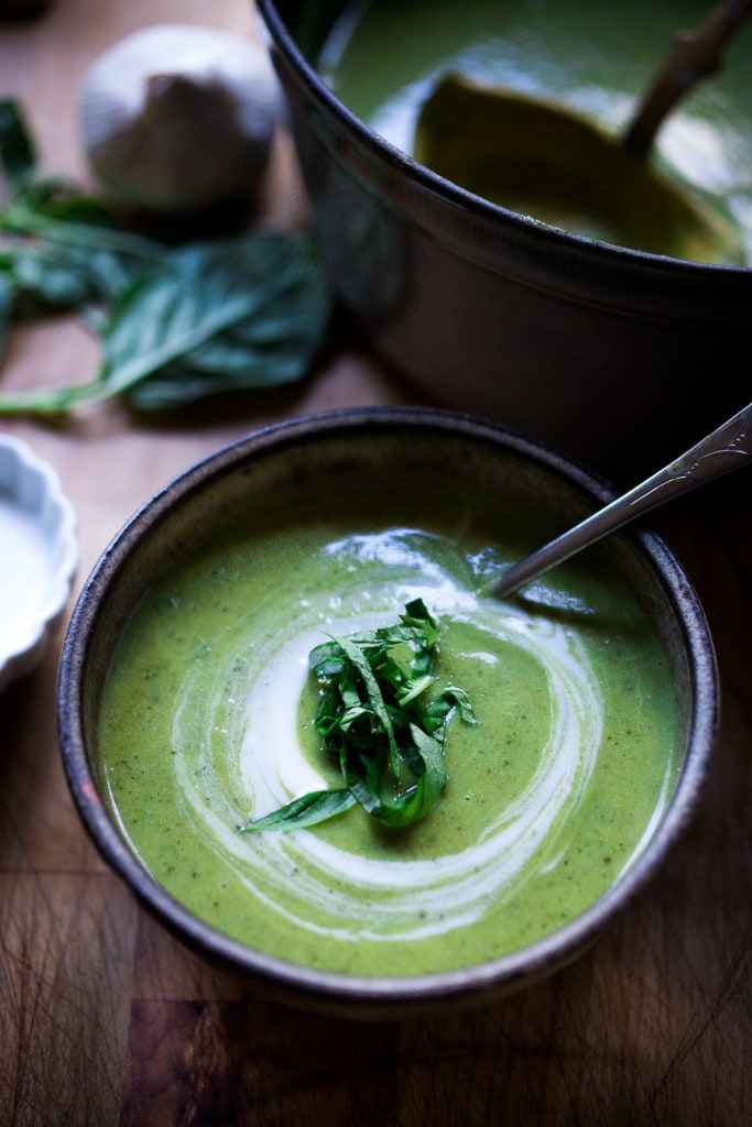 Quick Healthy Luscious Zucchini Basil Soup, can be made in 20 minutes flat! | www.feastingathome.com