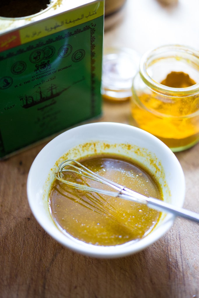 making the turmeric dressing 