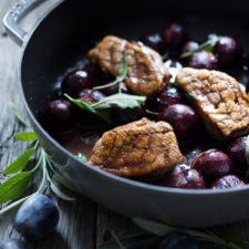 Crispy Skinned Duck Breast with Roasted Plums -image