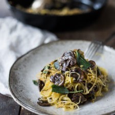 Roasted Spaghetti Squash with mushrooms, garlic and sage-image