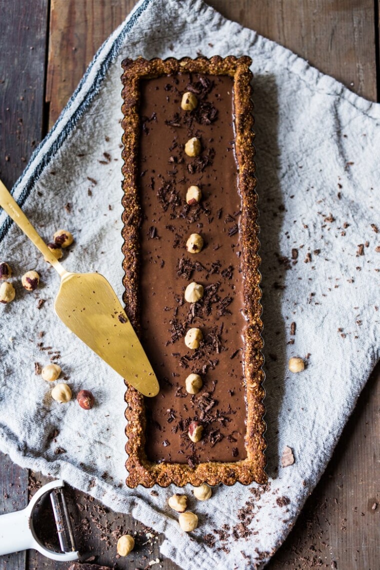 Vegan Chocolate Tart with Hazelnut Crust Feasting At Home