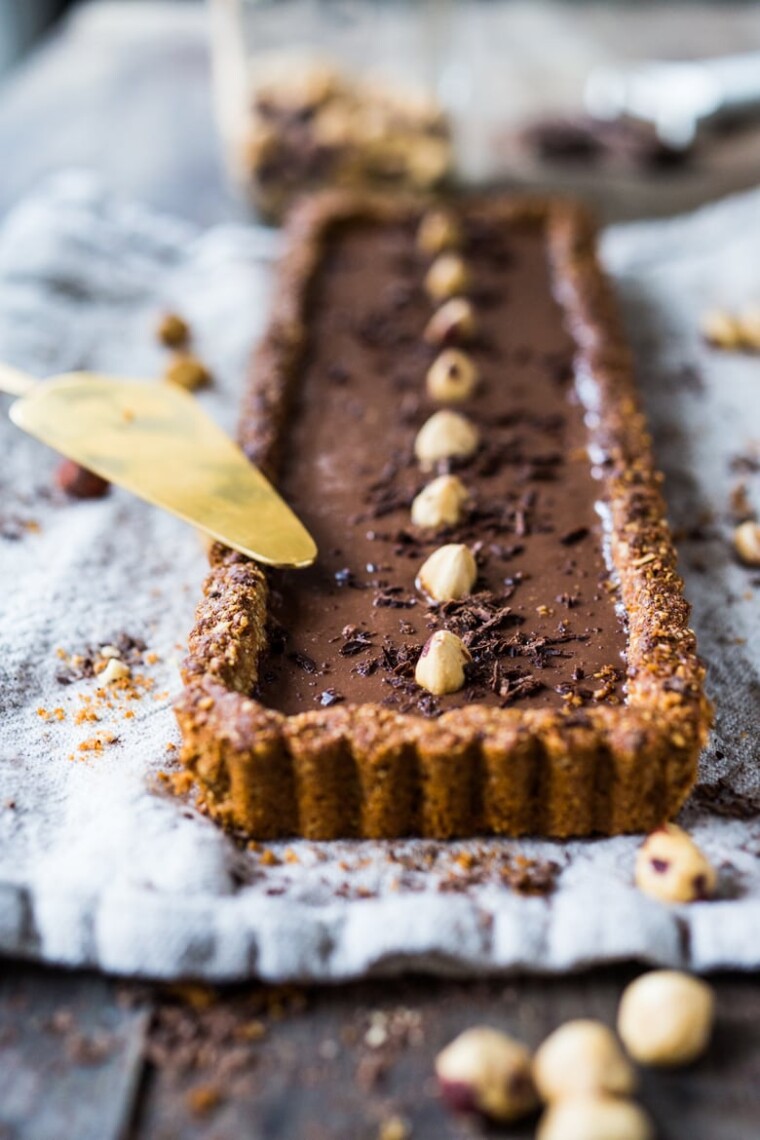 Vegan Chocolate Tart with Hazelnut Crust Feasting At Home