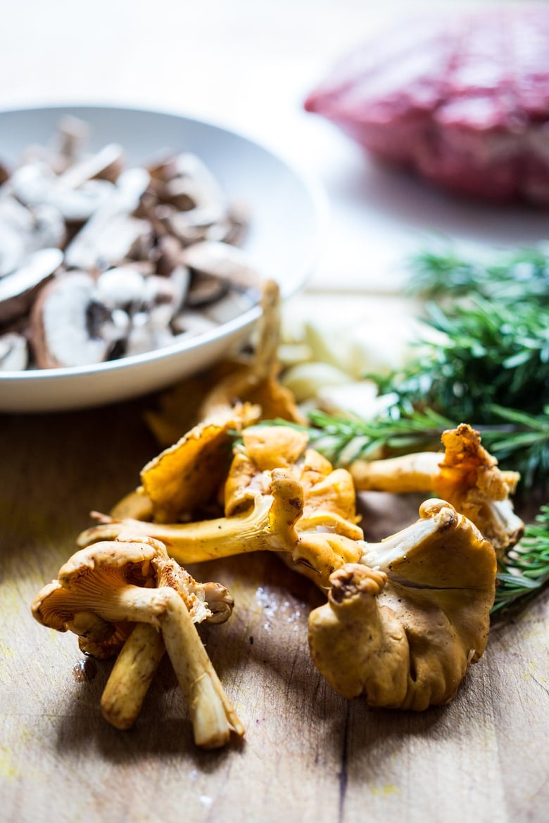 Rosemary Garlic Beef Roast with Wild Mushrooms , a simple elegant recipe perfect for your holiday dinner. | www.feastingathome.com