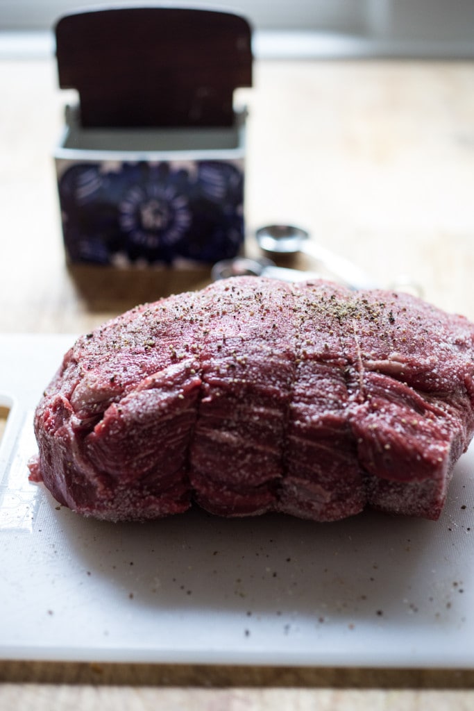 Rosemary Garlic Beef Roast with Wild Mushrooms , a simple elegant recipe perfect for your holiday dinner. | www.feastingathome.com