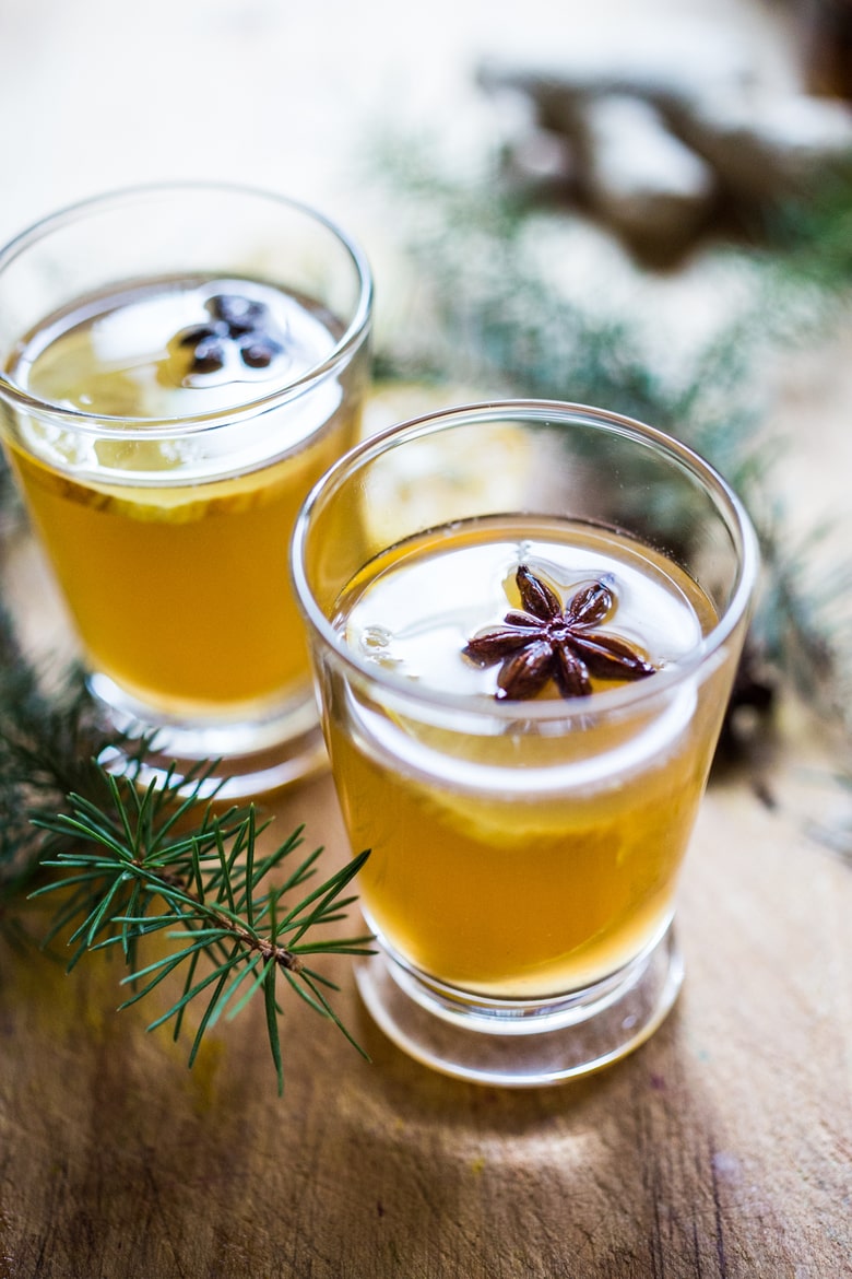 A Long Winter's Nap- A Bourbon cocktail with Maple syrup, ginger, star anise and lemon. A delicious cozy wintery drink! | www.feastingathome.com