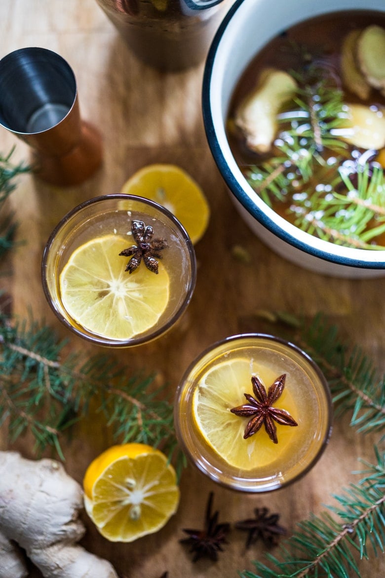 A Long Winter's Nap- A Bourbon cocktail with Maple syrup, ginger, star anise and lemon. A delicious cozy wintery drink! | www.feastingathome.com