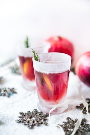 Pomegranate Drop with Rosemary ...a refreshing holiday cocktail. | www.feastingathome.com