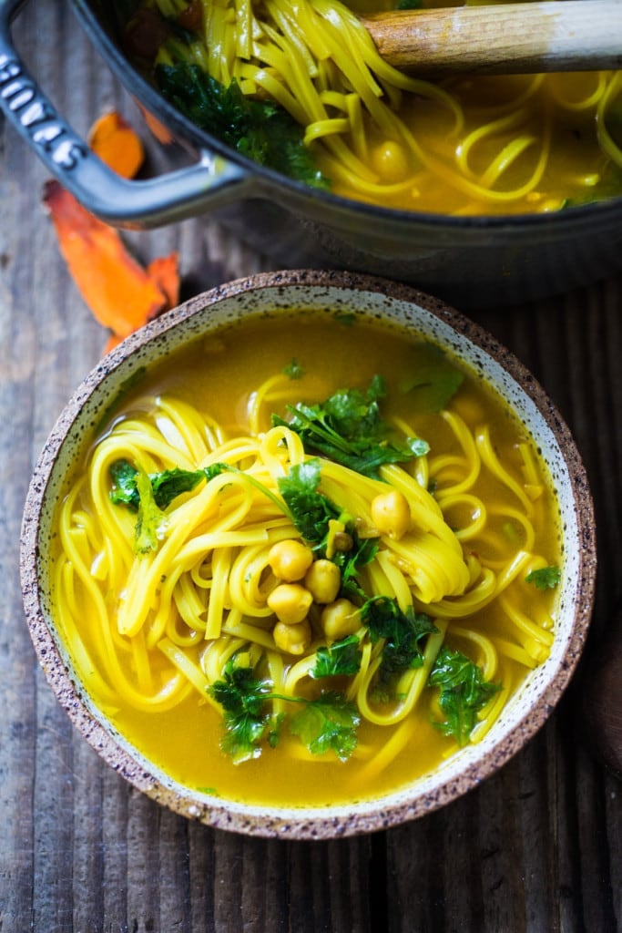 Turmeric Broth Detox Soup– a naturally healing, soothing and comforting, Ayurvedic soup that is highly customizable to your needs. Vegan and GF adaptable, full of antioxidants.