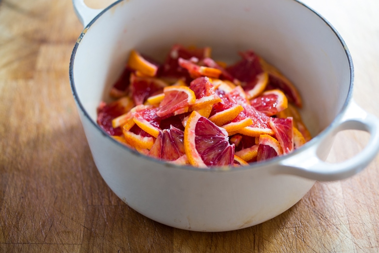 The beginnings of blood orange marmalade! | www.feastingathome.com