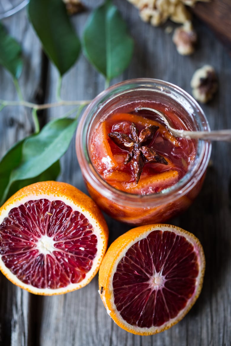 Blood Orange Marmalade with star anise and ginger...perfect on your next cheese board! | www.feastingathome.com