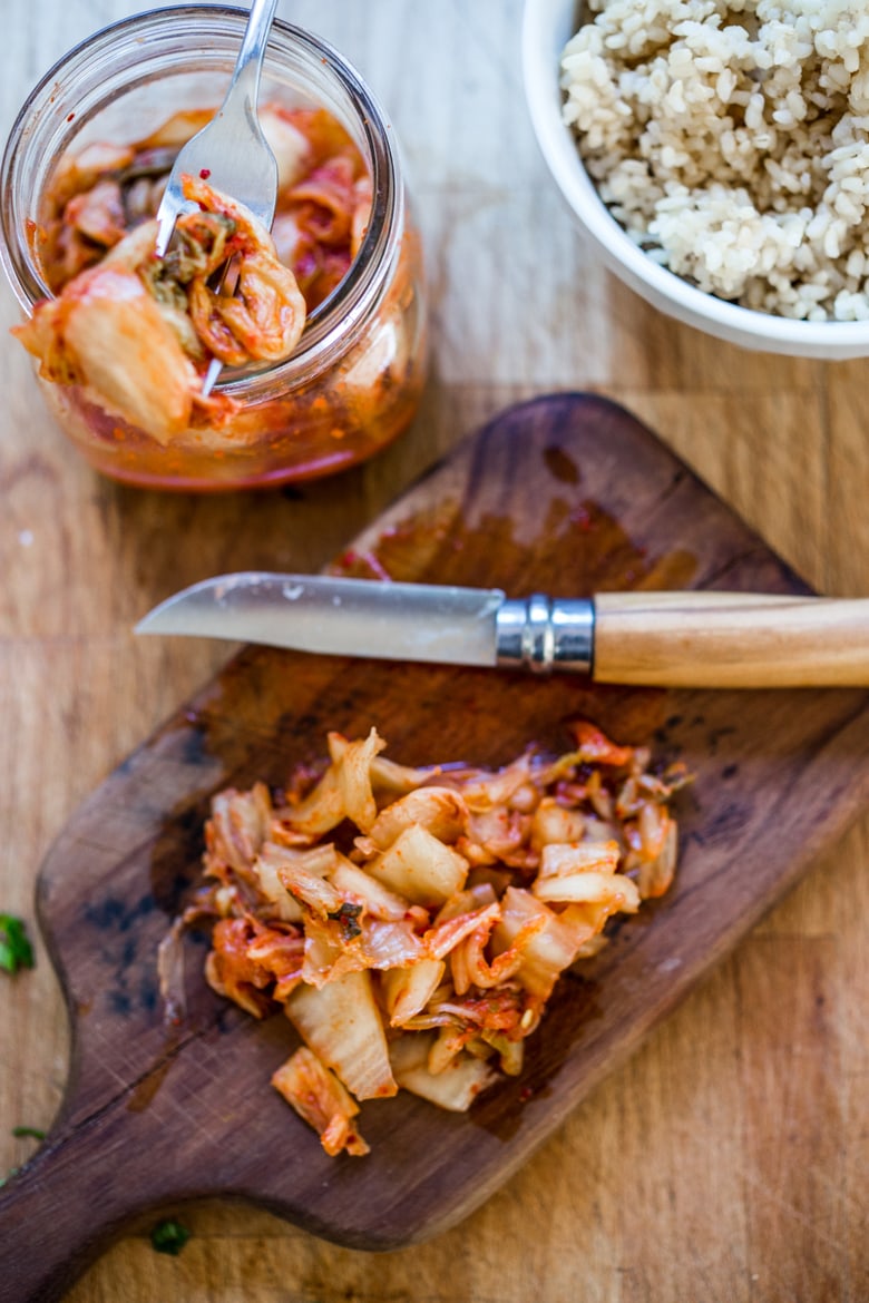 Homemade kimchi to go in Kimchi Fried Rice