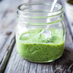 Green Harissa Sauce- a burst of North African flavor for buddha bowls, wraps, tacos, roasted veggies or whatever else you can think of! Vegan Adaptable! | www.feastingathome.com