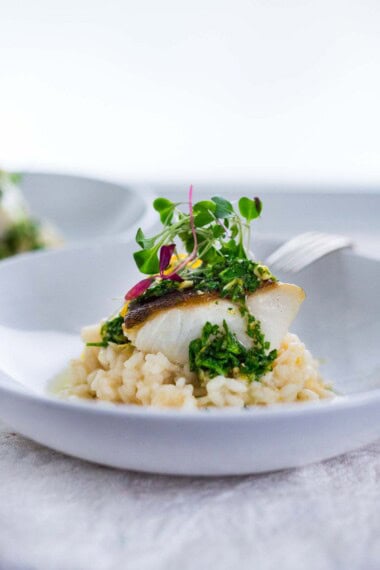Creamy Meyer lemon risotto, buttery seared cod, and bright gremolata—this is the kind of dinner that turns an ordinary evening into something special.