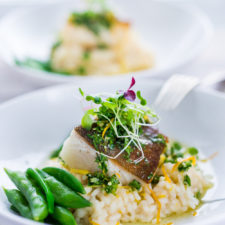 Seared Black Cod with Meyer Lemon Risotto and Gremolata-image