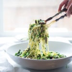 Spring Pasta Salad with asparagus & mushrooms and Lemony parsley dressing. #pastasalad