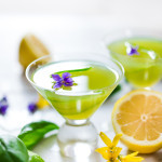 A spring inspired cocktail called, The Verdant Garden, made with ZU Bison Grass Vodka, cucumber, Pernod, celery bitters, fresh herbs and lemon. | www.feastingathome.com