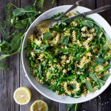 Pea Pasta with Mint, Truffle & Lemon