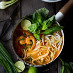 Fast and flavorful, this 15 Minute Northern Style, Thai Coconut Noodle Soup called, Khao Soi is so easy to make! A rich fragrant broth w/ either shrimp, tofu or chicken. | www.feastingathome.com