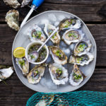 Fresh Oysters with Mignonette Sauce with cucumber, shallot and dill. | #oysters #freshoysters