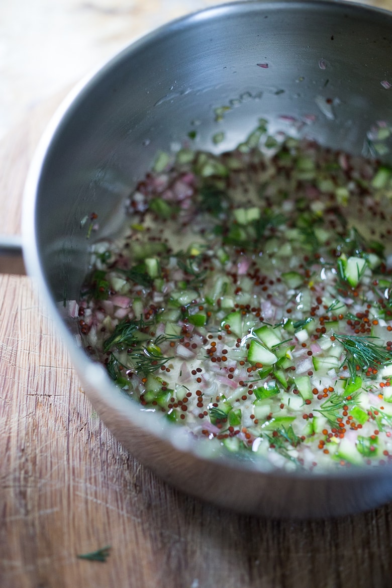 Mustard dill cucumber mignonette