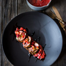 Grilled Balsamic Pork Tenderloin with Savory Strawberry Compote