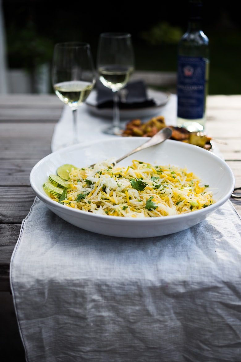 Jicama Mango Slaw with Cilantro and Lime - a quick healthy detoxing summer salad, super refreshing and light, perfect with grilled fish or seafood | www.feastingathome.com