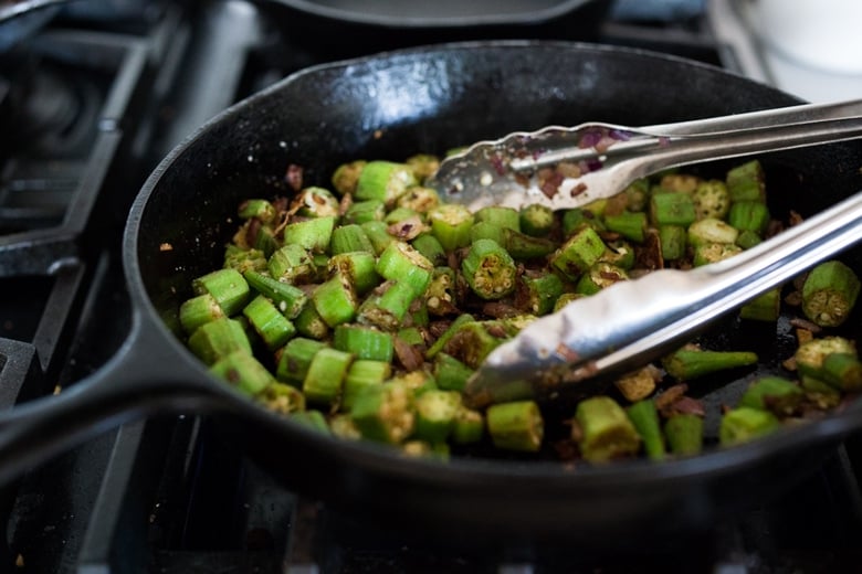 cooking the okra
