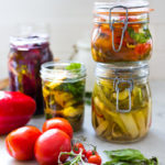 Oil Marinated Veggies- a quick and delicious way to preserve veggies in olive oil.. Great in sandwiches, salads, pastas or bring to your next Mezzo Party! | www.feasting at home.com