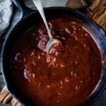 This homemade BBQ sauce recipe is easy to make, in just 25 minutes! It's deep and smoky, tangy, sweet with a little bit of heat. Vegan, gluten-free adaptable!