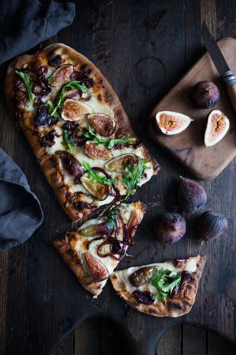 Grilled Pizza With Balsamic Onions And Gorgonzola Feasting At Home