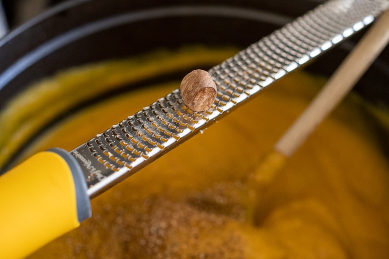 grating fresh nutmeg