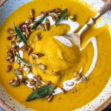 Roasted Butternut Squash Soup with Apple and Sage-image