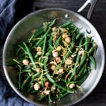 Green Beans with Hazelnuts and Lemon Zest -an easy, delicious, vegan, gluten-free side dish that can be made in 15 minutes flat! | www.feastingathome.com #greenbeans #vegansides #greenbeanrecipes #vegansidedishes