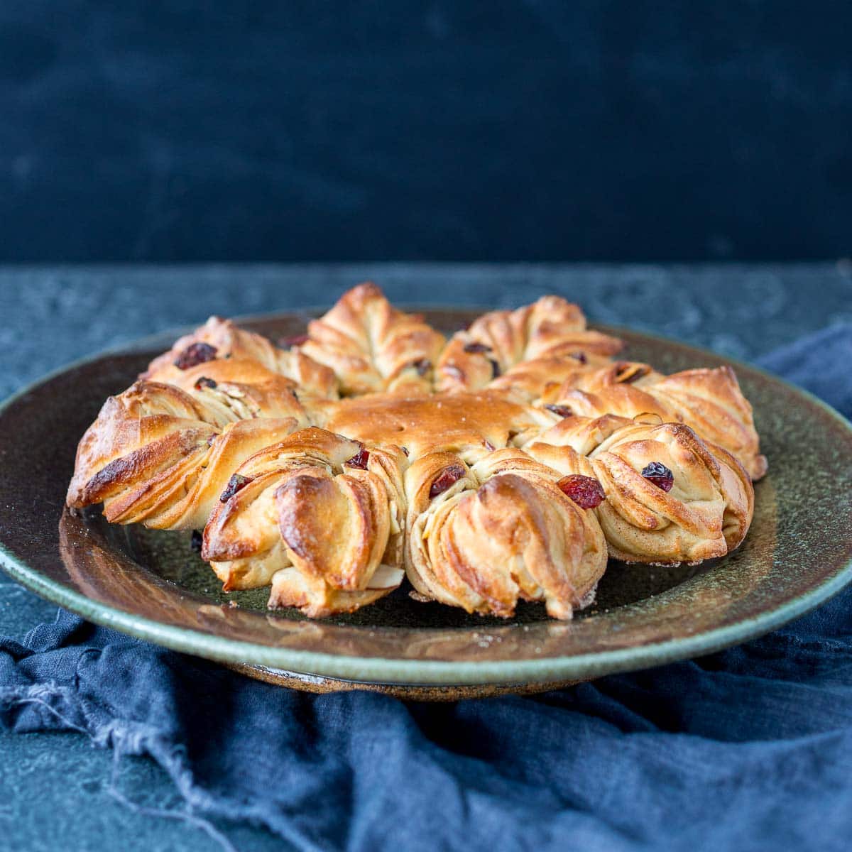 star bread out of the oven. 