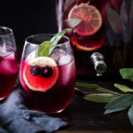 Blueberry Gin and Sage Punch -A refreshing make ahead, holiday punch, with lemon and prosecco - sparkling and effervescent! | www.feastingathome.com #SippingThroughTheSeason #holidaypunch #ginpunch #blueberrypunch #holidaydrinks #easycocktails #makeaheadcocktails #punchalcohol #cocktails #punch