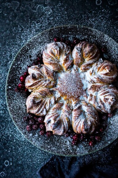 Cranberry Almond Star Bread with cardamon | www.feastingathome.com