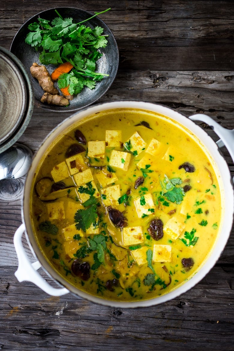  Coconut Curry Tofu with Turmeric & Shiitakes