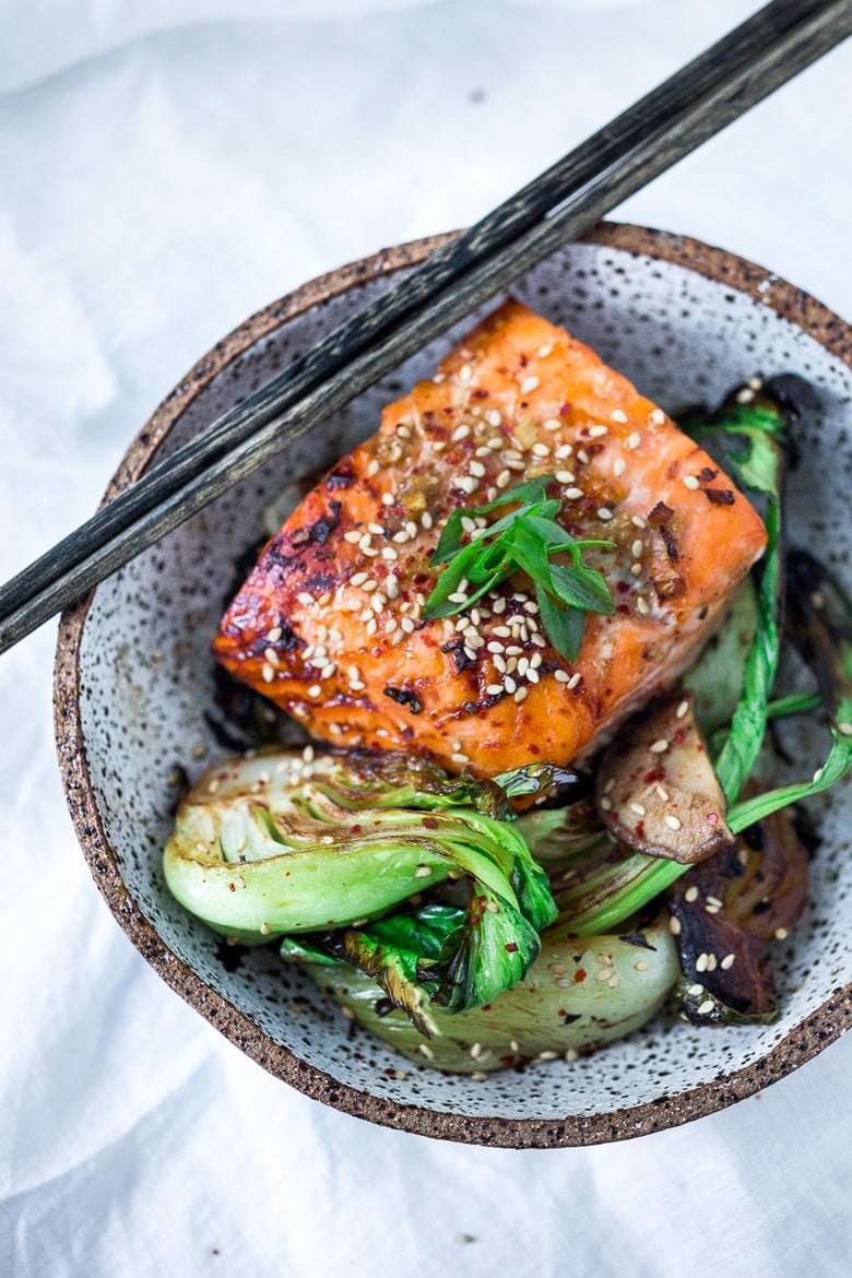 Teriyaki salmon with Baby Bok Choy