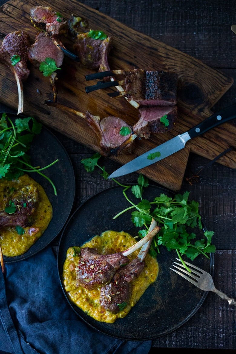 Oven-roasted Lamb Chops with the most fragrant Indian Curry Sauce! A easy flavorful meal that is perfect for special gatherings. #lamb #lambchops #roastedlamb #bakedlamb #indianrecipes #indian #currysauce #curry #currylamb
