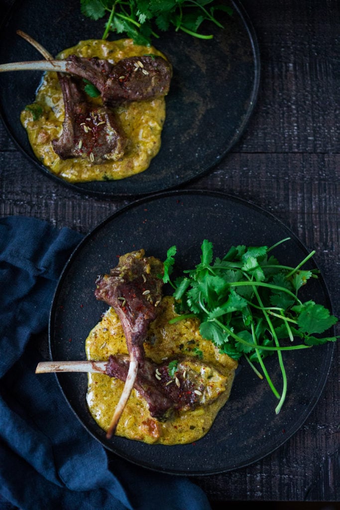Oven-Roasted Lamb Chops with Indian Curry Sauce | Feasting At Home