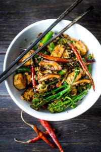 Flavorful recipe for Tofu Stir-Fry with veggies!  A simple, vegan stir fry that 100 % made from scratch, easy, fast and delicious! 