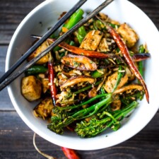 Broccolini Shiitake Tofu Stir-Fry