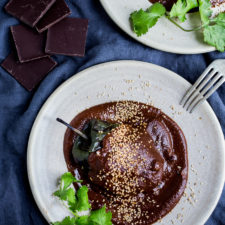 Stuffed Poblano Chili with Mole Negro