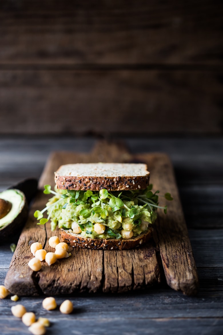 Smashed Chickpea Avocado Sandwich -FAST and Healthy, vegan, and sooooo satisfying and can be made in 5-10 minutes! | www.feastingathome.com