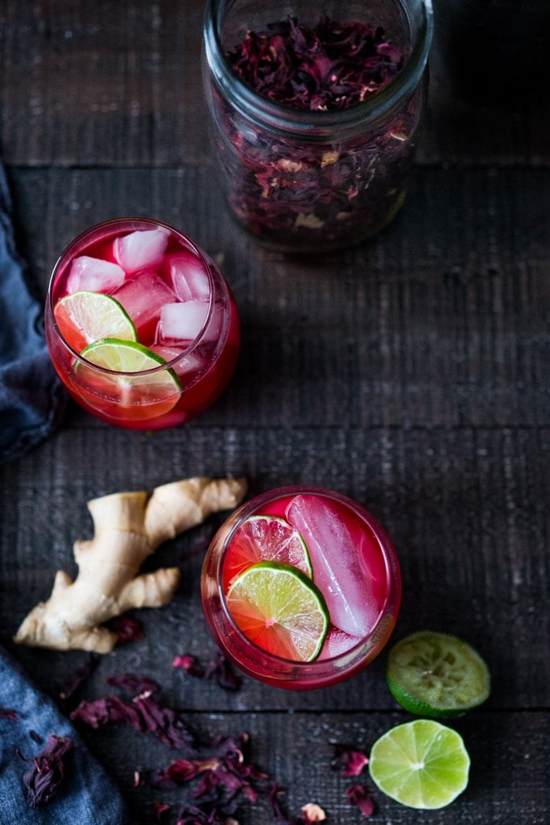 Hibiscus Margarita with Ginger and Clove- the perfect Cinco de Mayo cocktail - refreshing, delicious and easy to make! | www.feastingathome.com