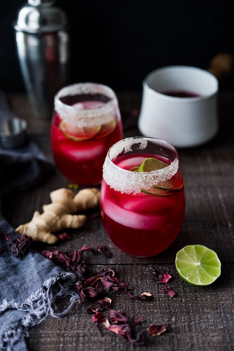 Hibiscus Margarita with Ginger and Clove- the perfect Cinco de Mayo cocktail - refreshing, delicious and easy to make! | www.feastingathome.com