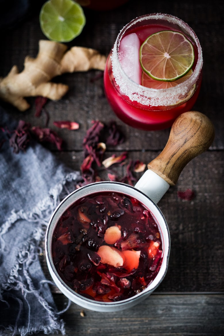 Hibiscus Margarita with Ginger and Clove- the perfect Cinco de Mayo cocktail - refreshing, delicious and easy to make! | www.feastingathome.com