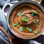 How to make delicious, healthy, vegan Refried Beans from scratch using dry beans on the stove top or in your instant pot. #refriedbeans