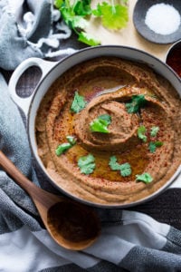 How to make delicious, healthy, vegan Refried Beans from scratch using dry beans on the stove top or in your instant pot. #refriedbeans
